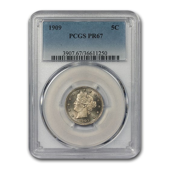 1909 Liberty Head Nickel PR-67 PCGS 1909 Liberty Head Nickel PR-67 PCGS